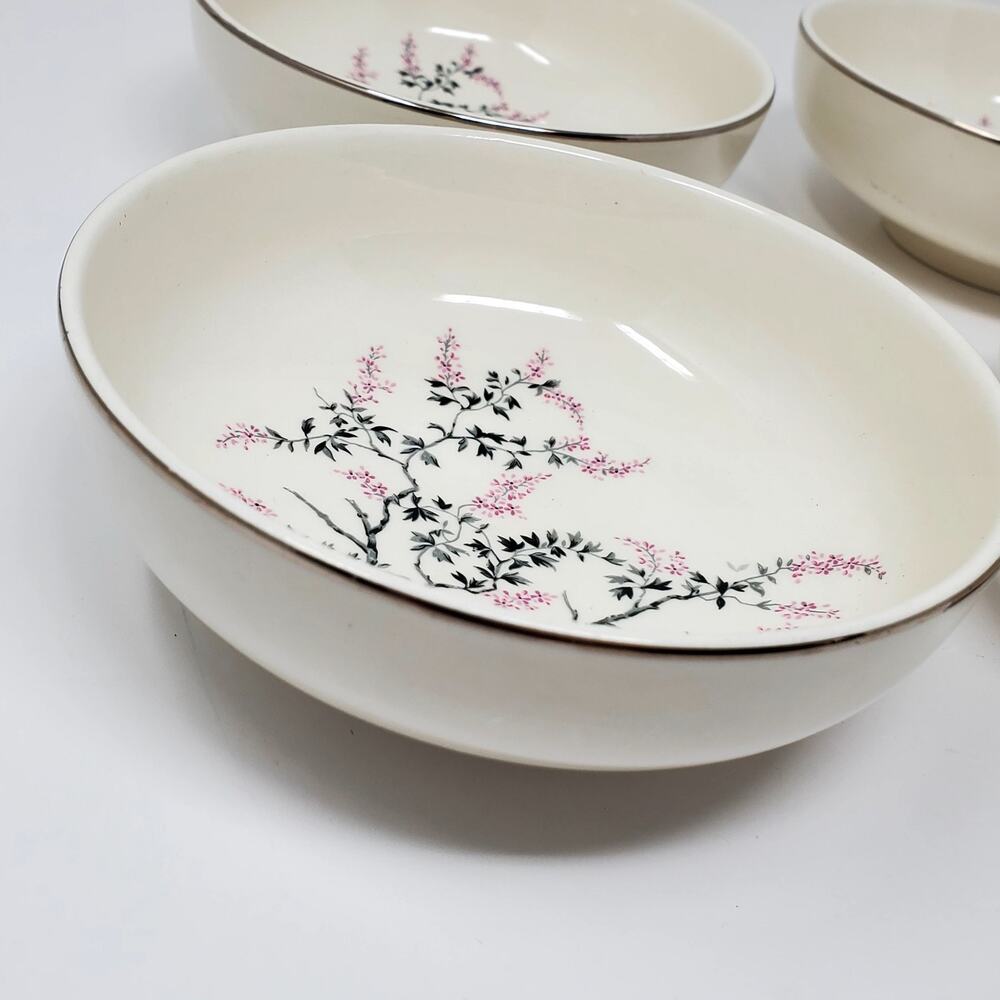 Rhythm By Homer Laughlin Wisteria 5.5" Small Bowls RY-307 Set Of 4 Great Condit